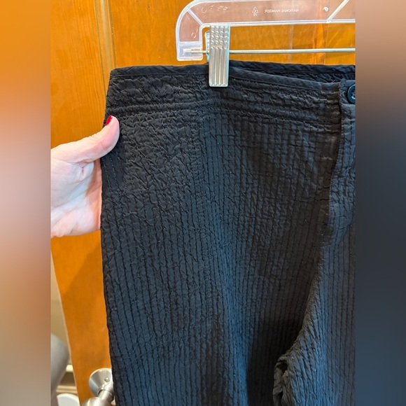 Johnny Was Women’s Black Seersucker Wide Leg Dress Pants Size XL - Picture 3 of 8